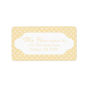Lemon chiffon yellow polka dots address labels