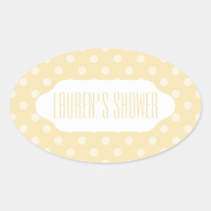 Lemon chiffon yellow polka dots custom sticker