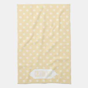 Lemon chiffon yellow polks dots tea towel