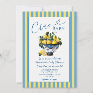Lemon Ciao Baby Italian Baby Shower Invitation