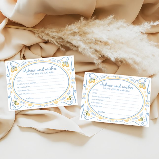 Lemon Citrus Advice and Wishes Bridal Shower Card (Creator Uploaded)