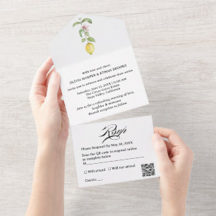 Lemon Citrus along with RSVP Brunch Wedding All In One Invitation