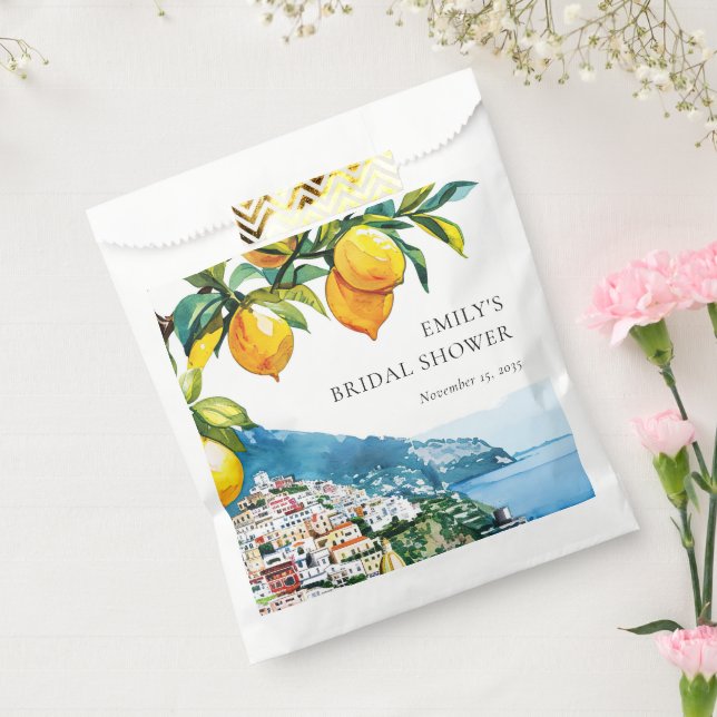 Lemon Citrus Amalfi Coast Bridal Shower Favour Bag (Sealed)