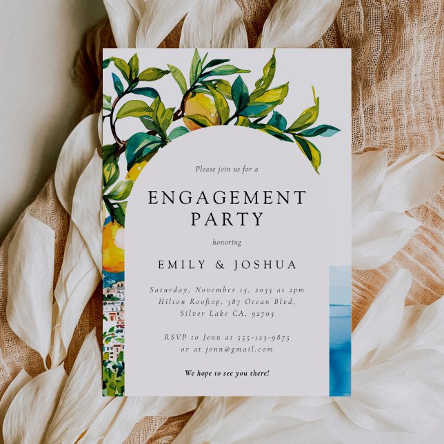Lemon Citrus Amalfi Coast Engagement Party Invitation (Creator Uploaded)