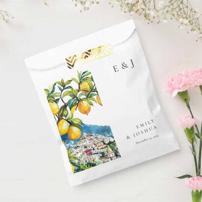 Lemon Citrus Amalfi Coast Italian Wedding Favour Bag (Sealed)