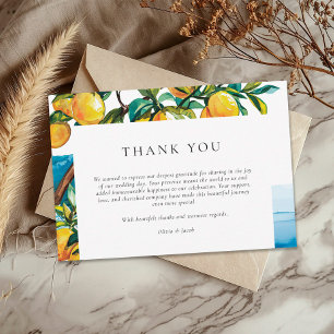 Lemon Citrus Amalfi Coast Italian Wedding Thank You Card