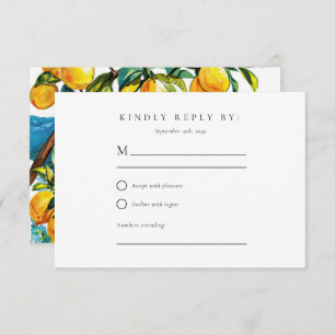 Lemon Citrus Amalfi Coast Wedding RSVP
