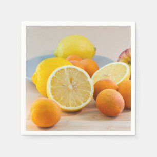 Lemon Citrus And Apricots Fruit Food Photography Napkin