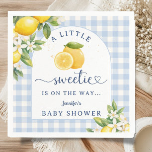 Lemon Citrus Baby Shower Boy Blue Napkins