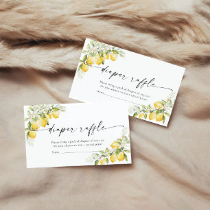 Lemon Citrus Baby Shower Diaper Raffle Card