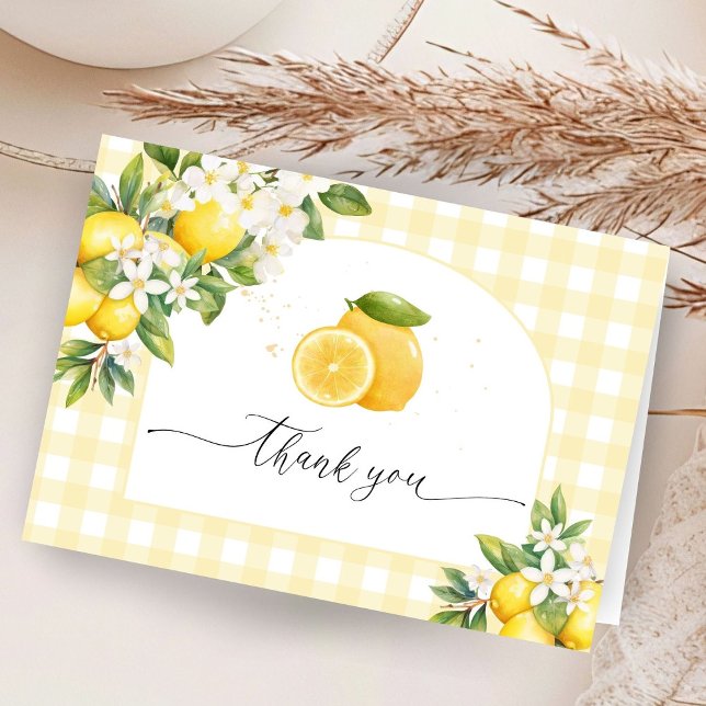 Lemon Citrus Baby Shower Folded Thank You Cards (Creator Uploaded)