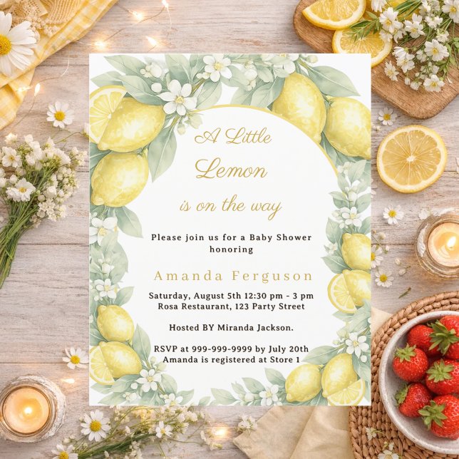Lemon citrus Baby Shower invitation (Creator Uploaded)