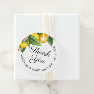 Lemon Citrus Baby Shower Thank You Favour Tags