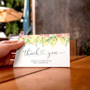 Lemon Citrus   Botanical Bridal Shower Thank You Card