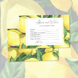 Lemon Citrus - Bridal Shower Advice and Wishes Stationery