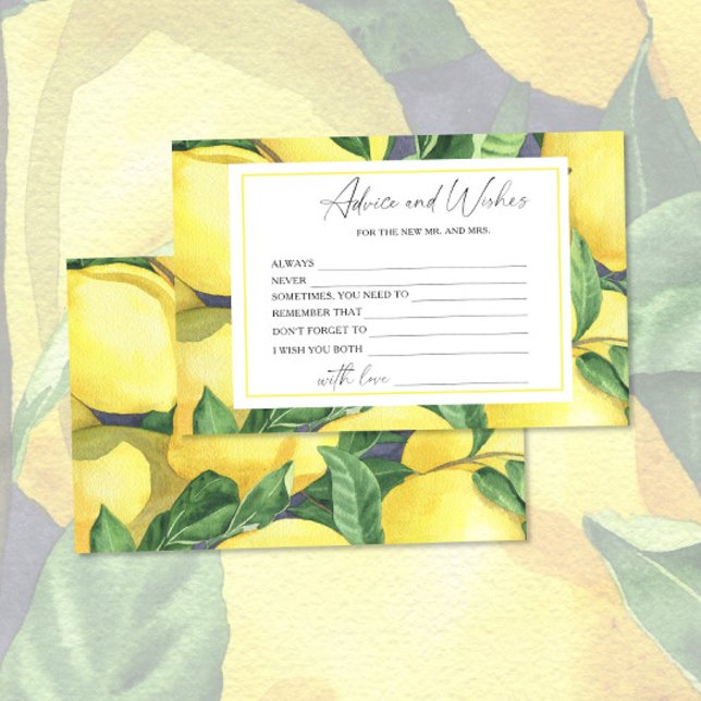 Lemon Citrus - Bridal Shower Advice and Wishes Stationery (Creator Uploaded)