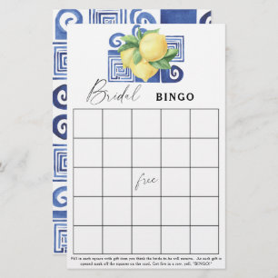 Lemon Citrus - Bridal shower bingo game