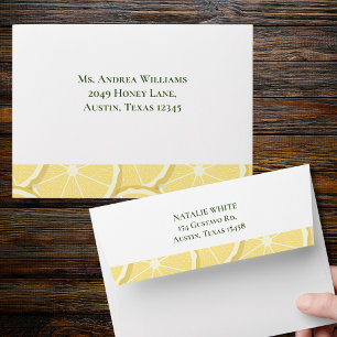 Lemon Citrus Bridal Shower Envelope Minimal