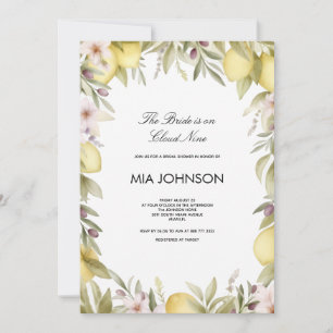 Lemon citrus  bridal shower invitation