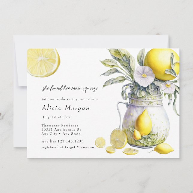 Lemon | Citrus Bridal Shower Invitation (Front)