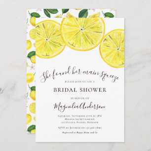 Lemon Citrus Bridal Shower Invitation