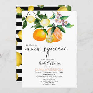 Lemon Citrus Bridal Shower Invitations