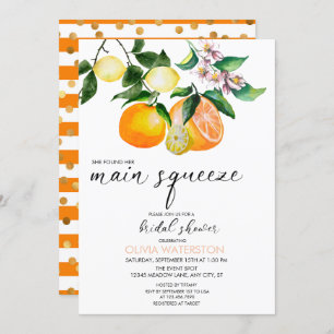 Lemon Citrus Bridal Shower Invitations