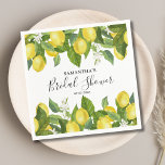 Lemon Citrus Bridal Shower Paper Napkin<br><div class="desc">Get ready for the bridal shower with this modern lemon citrus design paper napkin. Easy to change the information.</div>