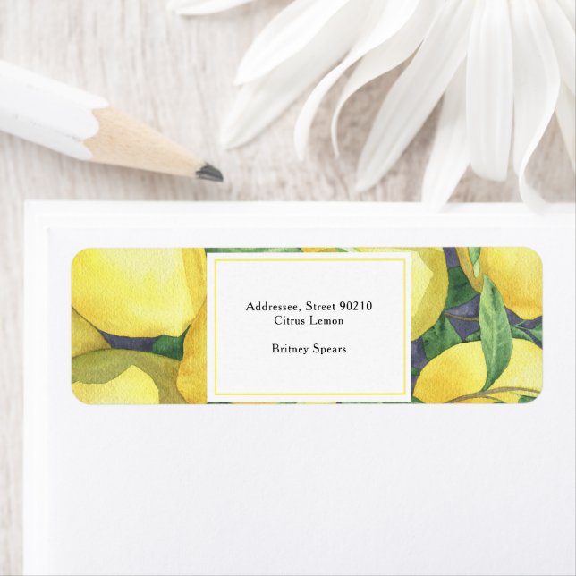 Lemon Citrus - bridal shower  Return Address Label (Insitu)