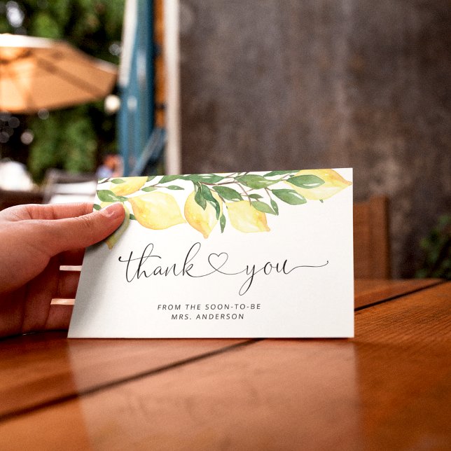 Lemon Citrus Bridal Shower Thank You Card (Creator Uploaded)