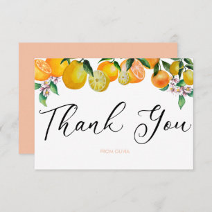 Lemon Citrus Bridal Thank You Cards