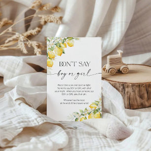 Lemon Citrus Don't Say Boy or Girl Game