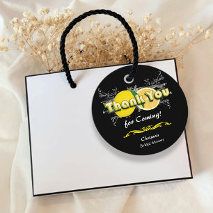 Lemon Citrus Elegant Black Bridal Shower Thank You Favour Tags