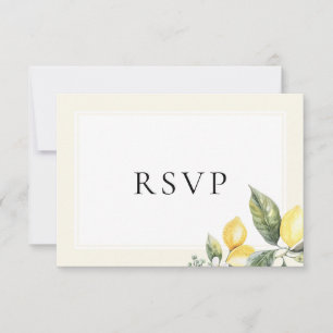 Lemon Citrus Elegant Menu Choice RSVP Card