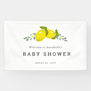 Lemon Citrus Floral Baby Shower Banner