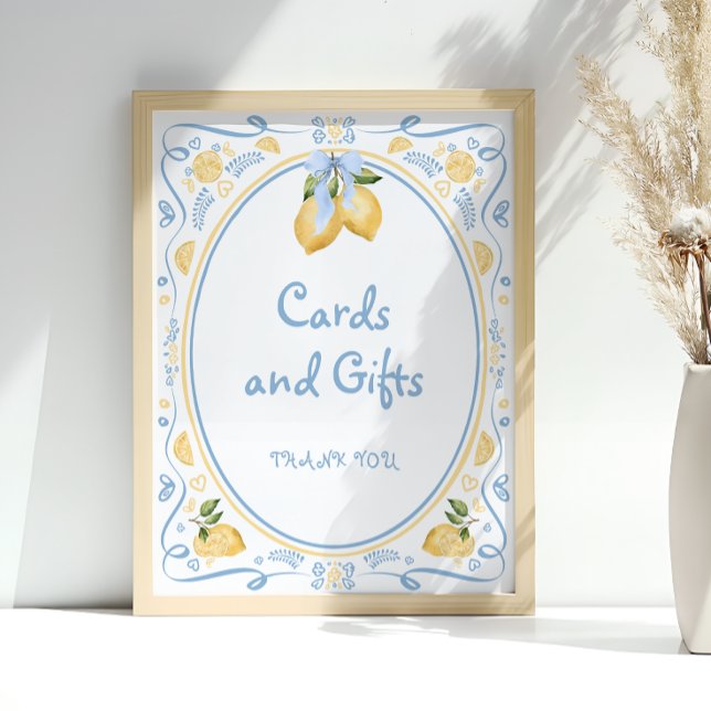 Lemon Citrus Floral Bridal Shower Cards and Gifts Poster (Creator Uploaded)