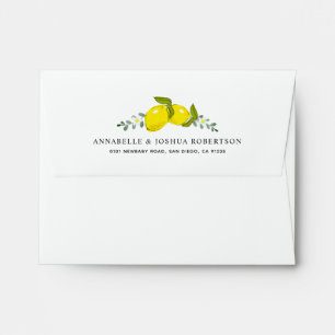 Lemon Citrus Floral Simple White Envelope