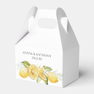 Lemon Citrus Floral Wedding Favour Box