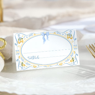 Lemon Citrus Floral Wedding Place Card