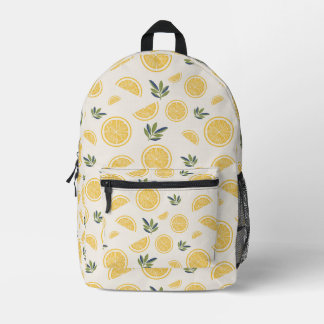 Lemon Citrus Fresh Botanical Design Printed Backpack