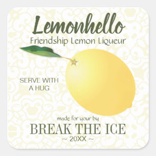Lemon Citrus Fruit   Friendship Hello Funny Square Sticker