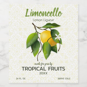 Lemon Citrus Fruit Limoncello Wine Label