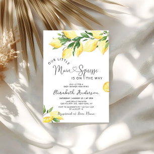 Lemon Citrus Fruit Main Squeeze Baby Shower Invitation