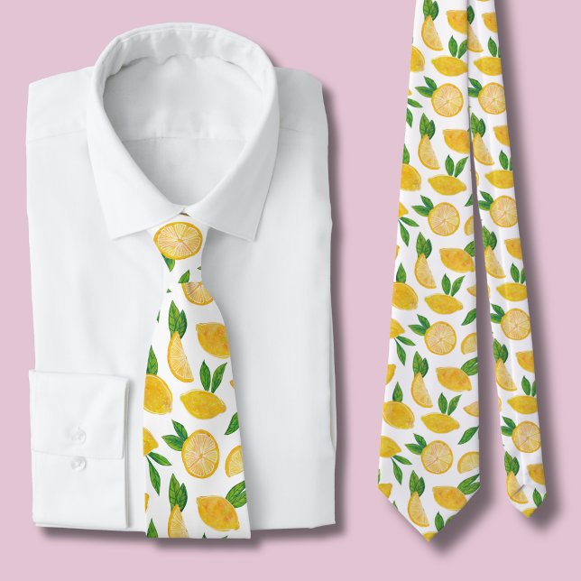Lemon Citrus Fruit Pattern Tie (Citrus lemon tie )