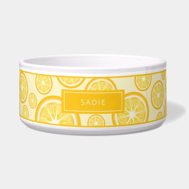 Lemon Citrus Fruit Pattern With Pet's Name (Front)
