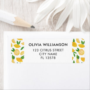 Lemon Citrus Fruit Return Address Label