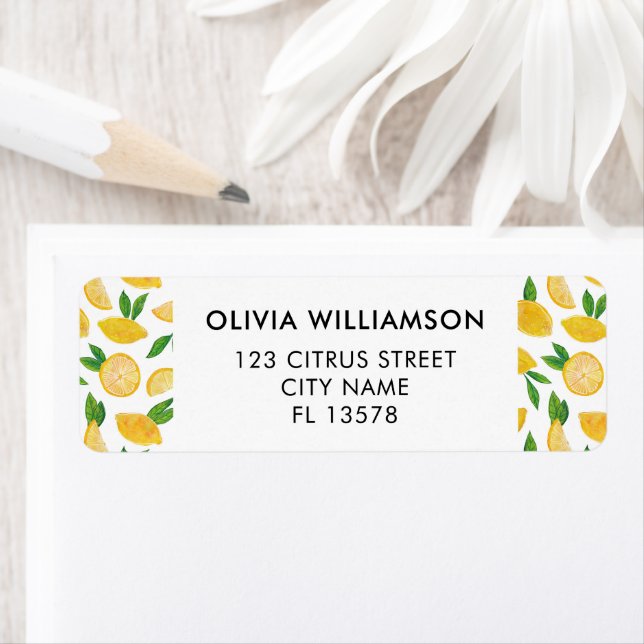 Lemon Citrus Fruit Return Address Label (Insitu)
