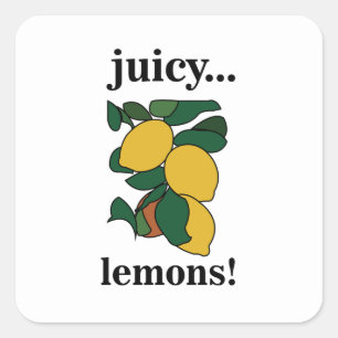 Lemon Citrus Fruit Square Sticker