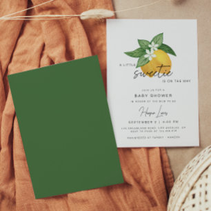 Lemon Citrus Fruit Summer Baby Shower Invitation