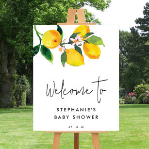 Lemon Citrus Fruit Summer Baby Shower Welcome Sign